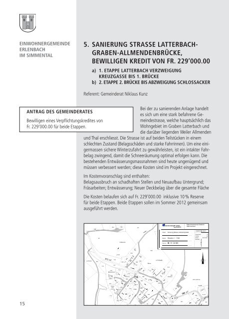 aus dem gemeinderat - Erlenbach im Simmental