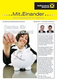 Ausgabe Herbst 2011 - Raiffeisenbank Rankweil