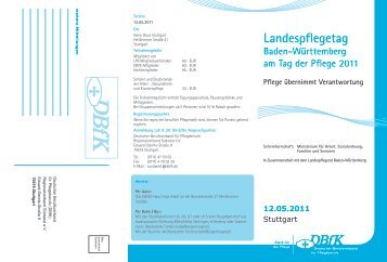 Landespflegetag Baden-Württemberg am Tag der Pflege ... - DBfK