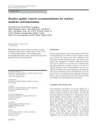 Routine quality control recommendations for nuclear medicine ...