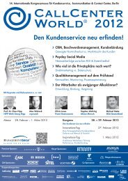 Den Kundenservice Neu Erﬁnden! - CallCenterWorld