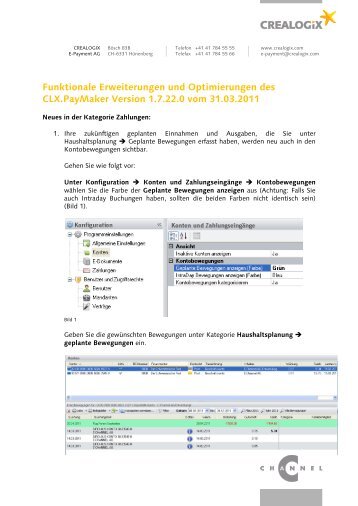 Funktionale Erweiterungen und Optimierungen des ... - Paymaker AG