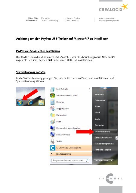 crealogix paypen treiber