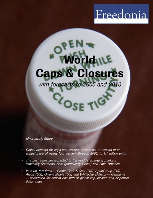 New study finds: World Caps & Closures - The Freedonia Group