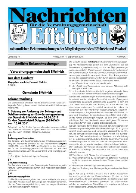 Amtliche Bekanntmachungen Verwaltungsgemeinschaft Effeltrich ...