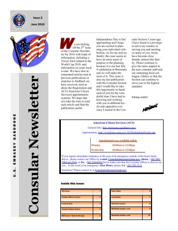 Consular N ewsletter - US Department of State