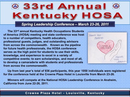 Spring Leadership Conference – March 23-26, 2011 - Kentucky Tech