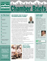 In This Issue 2 2 2 4 5 6 7 8 - Mahwah Chamber of Commerce