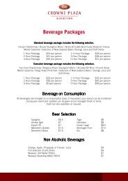 Beverage Packages - Crowne Plaza Queenstown