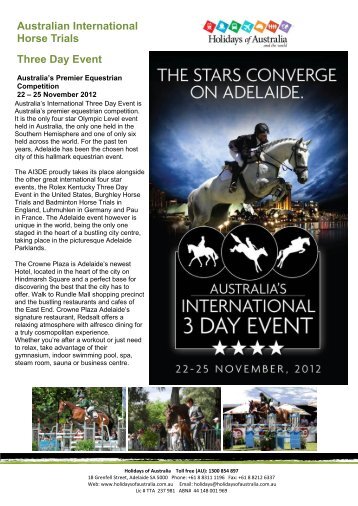 Australian International Horse Trials Three Day Event - South Australia