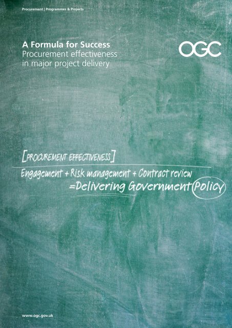 A Formula for Success Procurement effectiveness in major ... - UK Plc