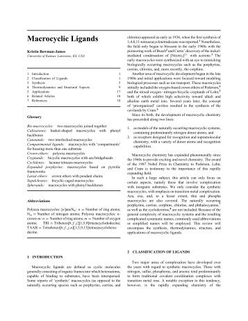Macrocyclic Ligands - Web del Profesor