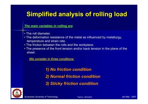 Chapter 3 - Rolling of metals