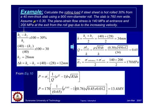 Chapter 3 - Rolling of metals