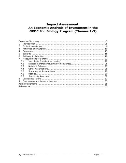 impact assessment report series - Grains Research & Development ...