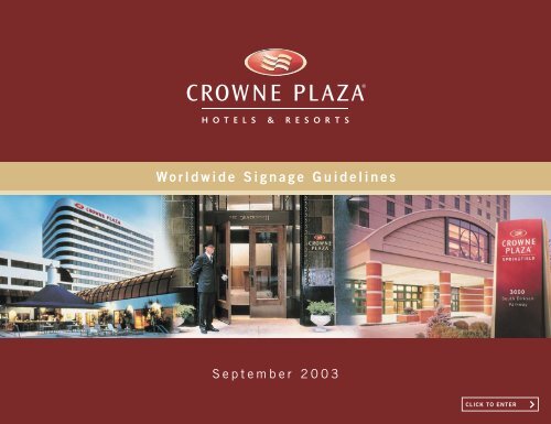 the Crowne Plaza Hotels & Resorts Worldwide Signage Guidelines