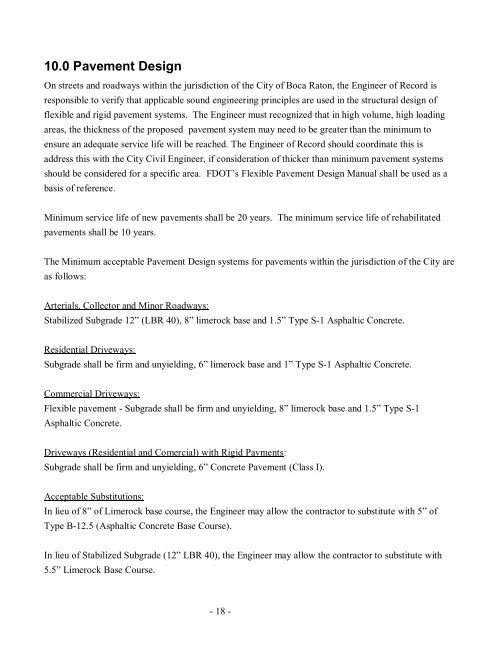 Engineering Design Standard Example ENGINEERING DESIGN STANDARDS MANUAL - City of Boca Raton