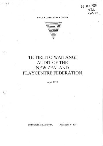 YWCA Consultancy Group (1999). Te Tiriti o Waitangi - Wellington ...