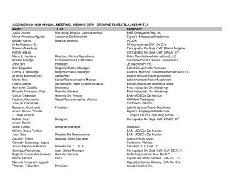 AICC MEXICO 2009 ANNUAL MEETING - MEXICO CITY ...