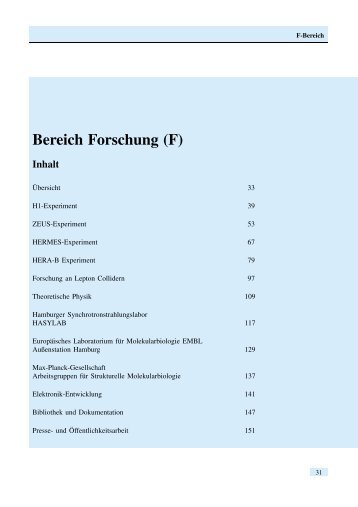 Bereich Forschung (F) - Desy