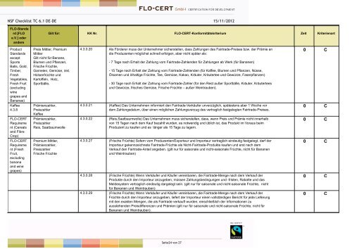 15/11/2012 NSF Checklist TC 6.1 DE-DE FLO-CERT GmbH ...