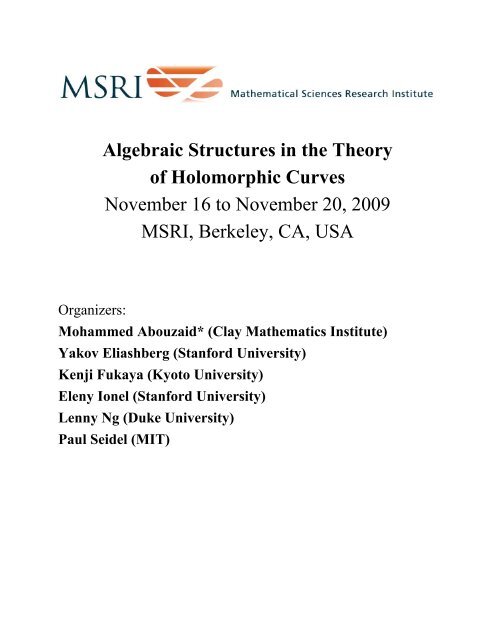 3. Postdoctoral Program - MSRI