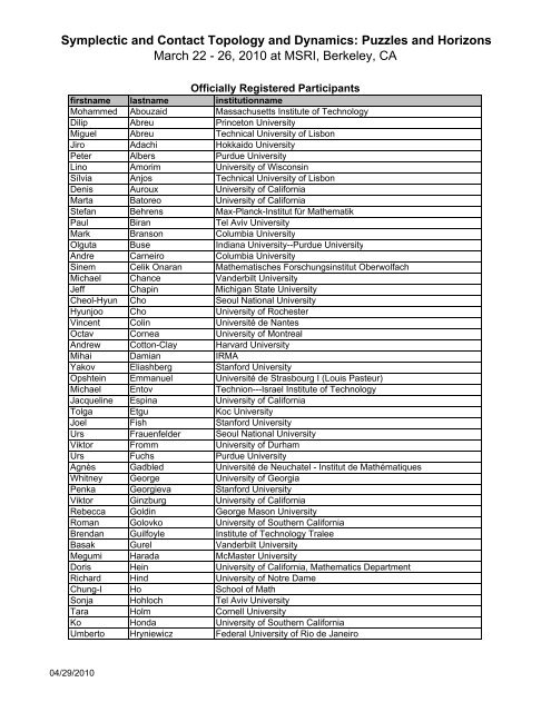 3. Postdoctoral Program - MSRI