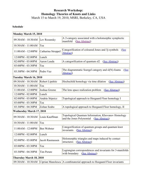 3. Postdoctoral Program - MSRI