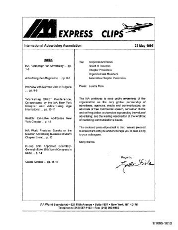 Afill EXPRESS CLIPS - Legacy Tobacco Documents Library