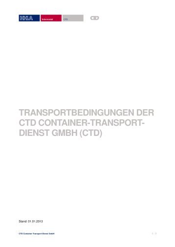 Transportbedingungen Stand - CTD