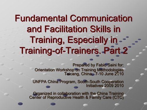 Fundamental Communication and Facilitation Skills in Training ...