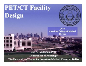 PET/CT Facility Design
