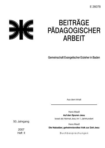 Heft 2007 / II - Evangelische Landeskirche in Baden