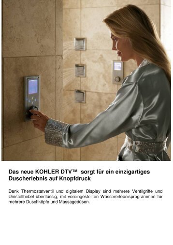 Das neue KOHLER DTV™ sorgt für ein einzigartiges Duscherlebnis ...