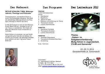 Flyer zum Download mit Anmeldeabschnitt - Evangelisches ...