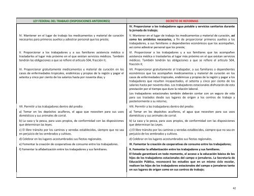 Cuadro comparativo LFT vs Reforma