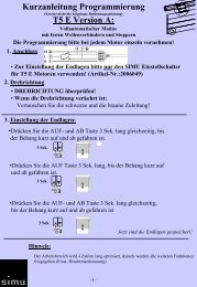T5 E Version A: Kurzanleitung  Programmierung - Simu Antriebe