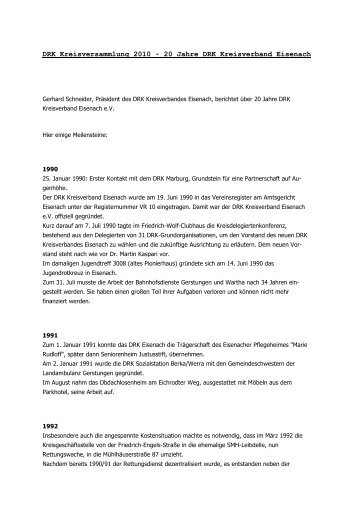 DRK Kreisversammlung 2010 - 20 Jahre DRK ... - Eisenach Online