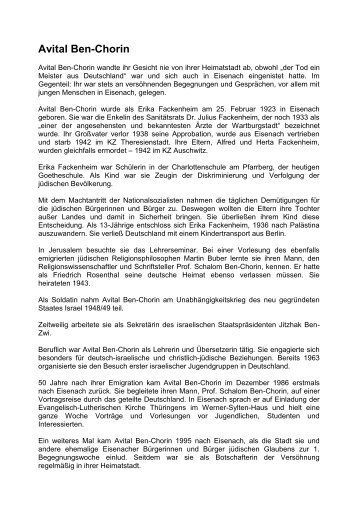 Avital Ben-Chorin.pdf - Wartburgkreis Online