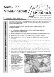 Redaktioneller Teil - Gemeinde Eisenbach