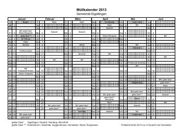 Müllkalender 2013 - Eigeltingen