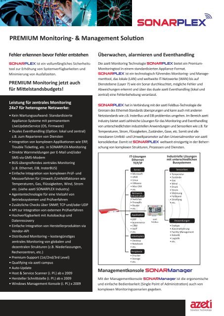 Datenblatt azeti SONARPLEX