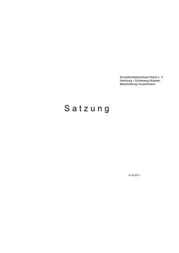 Satzung (pdf) - Einzelhandelsverband Nord