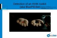 Detection of an HVM rootkit (aka  BluePill-like) - Eicar