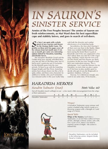 In Sauron's Sinster Service - Games Workshop