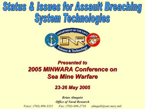 2005 MINWARA Conference on Sea Mine Warfare