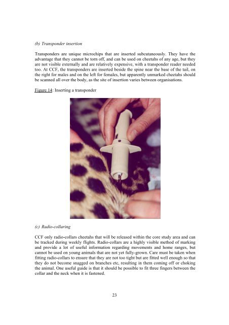 cheetah capture and immobilisation handbook - Cat Specialist Group