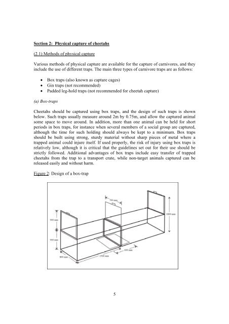 cheetah capture and immobilisation handbook - Cat Specialist Group