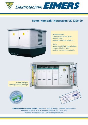 Beton-Kompakt-Netzstation UK 2200-29 - Elektrotechnik Eimers ...