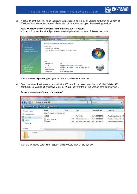 Installation Guide for Device Driver Windows Vista - EK-Team